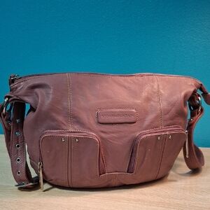 Stone Mountain Mauve Leather Shoulder/Crossbody Bag